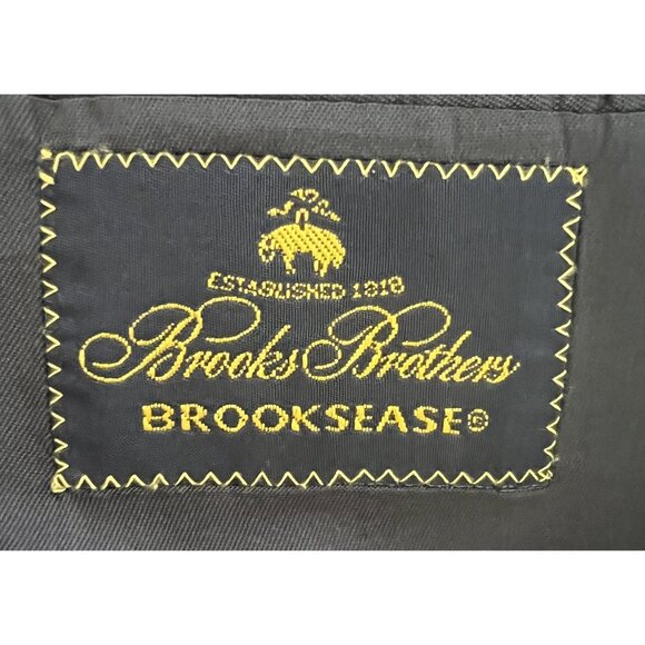 Brooks Brothers Brooksease Mens Wool Blazer Jacket 45 RG Navy Gold Button - Picture 5 of 8